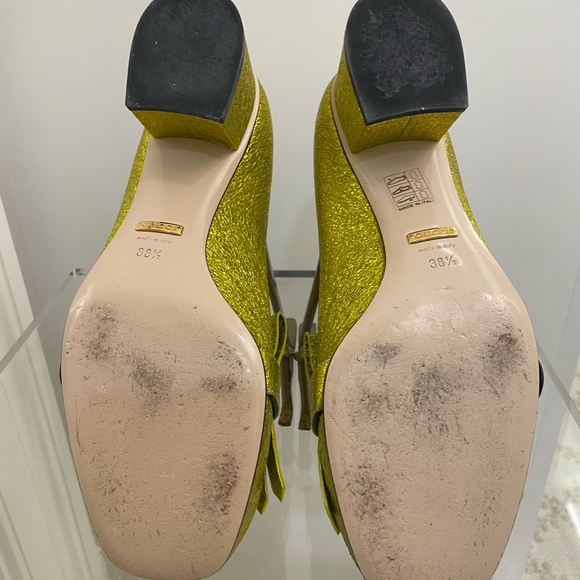Gucci Loafer Gold Leather with Fringe size 8.5/ 38 1/2 - Picture 15 of 16